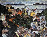 Egon Schiele Famous Paintings - Summer Landscape_ Krumau